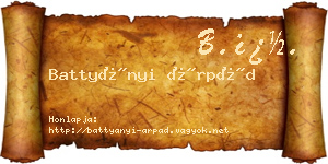 Battyányi Árpád névjegykártya